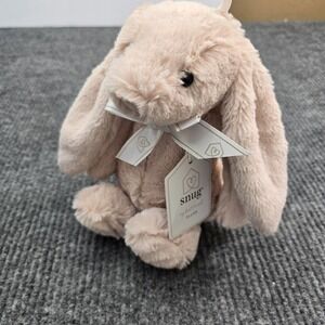 Snug Bunny Plush Pink Peach Floral Stuffed Toy 11" Soft Rabbit Lovey Infant